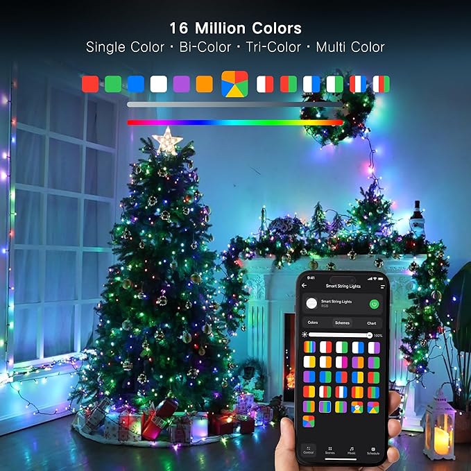 Brizled Smart Color Changing Christmas Lights, 66ft 200LED WiFi String Lights App Control, Dimmable Christmas Lights, RGB Xmas Tree Lights Work with Alexa & Google Home for Outdoor Indoor Party Decor