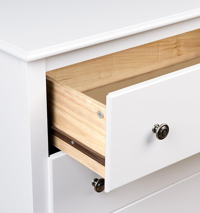 Prepac Sonoma 2 Drawer Nightstand: Elegant Bedroom Furniture, Bedside Table with Open Shelf, 23.25"W x 16"D x 28"H, White