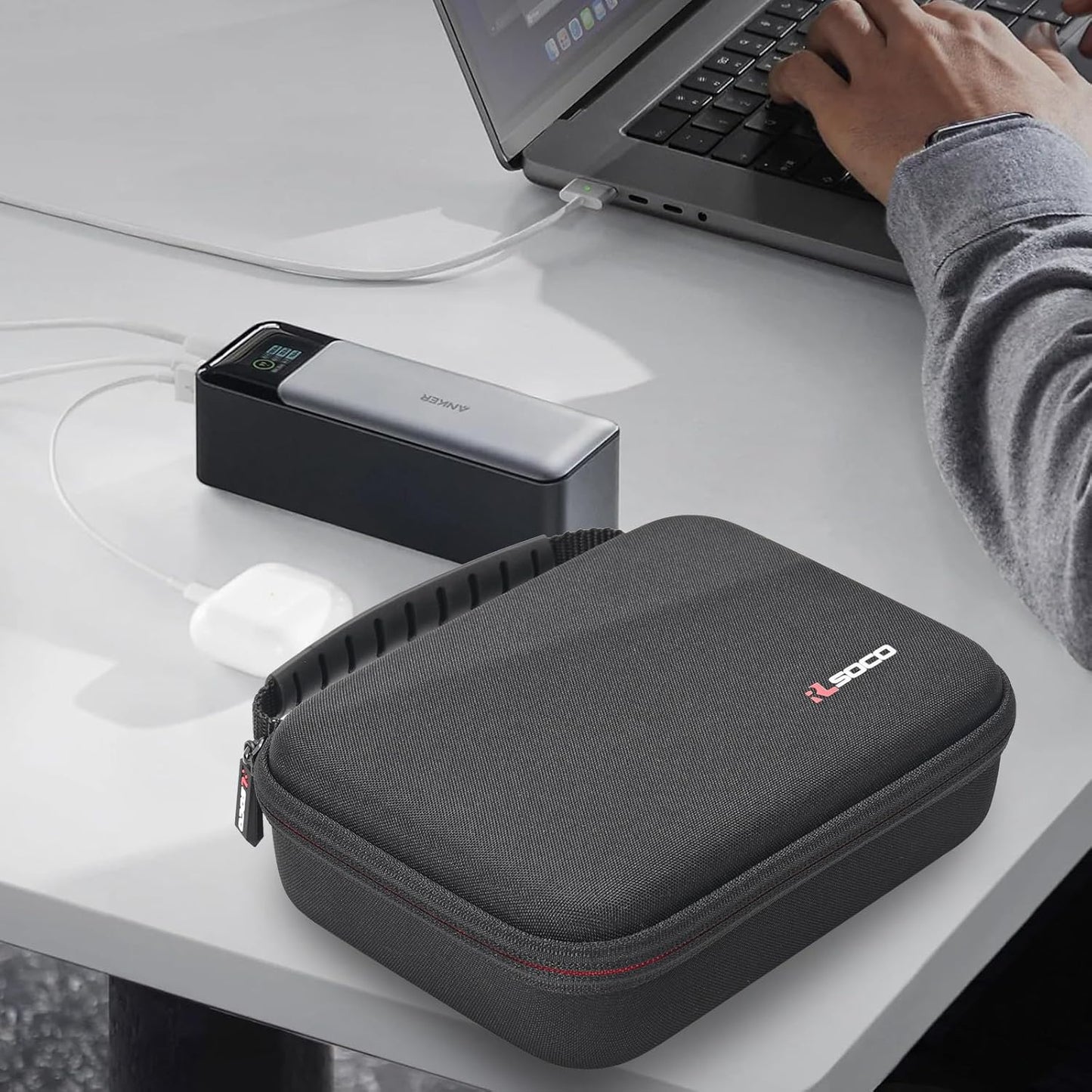 RLSOCO Carrying Case for Anker 737 Power Bank (PowerCore 24K), 24,000mAh Portable Charger - Black (Case Only)