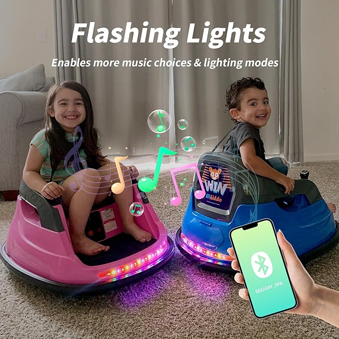 12V Kids Electric Bumper Car, Baby Bumper Car for Toddlers w/Remote Control, 360° Spinning - Blue