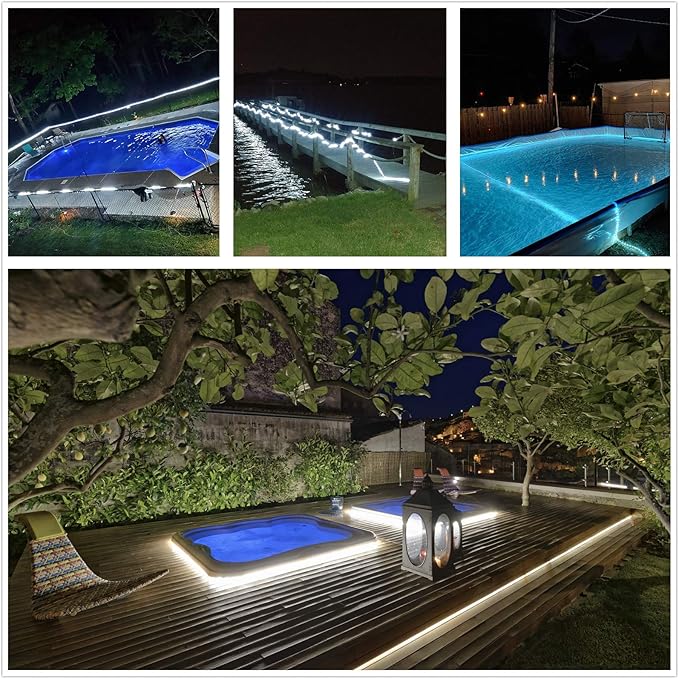 100Ft LED Rope Lights, 1080 LEDs Waterproof Rope Lights, 110V Cuttable Connectable Rope Lights Waterproof Decorative Lighting for Indoor/Outdoor, Halloween and Christmas Decorations(Cold White)