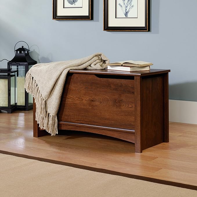 Sauder Shoal Creek Storage Chest, Toy Storage Chest for Living Room, Storage Trunk, in Oiled Oak
