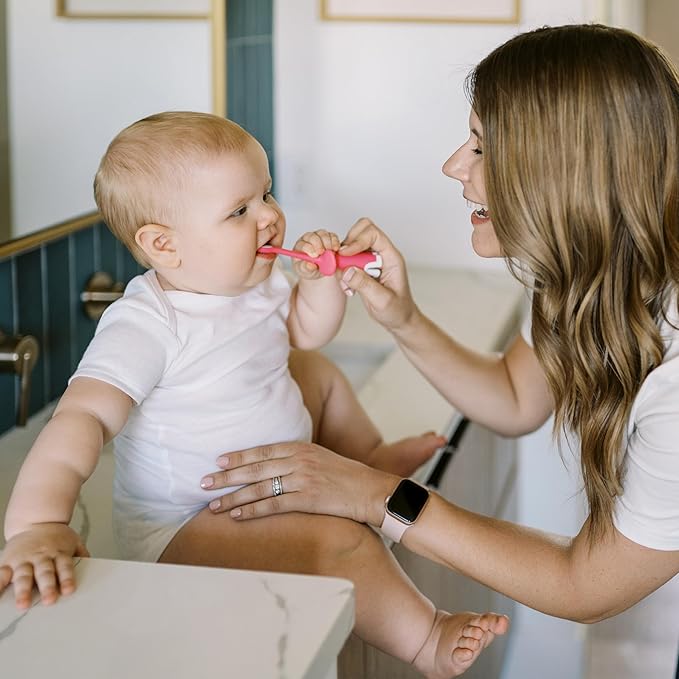 Dr. Brown's Infant-to-Toddler Toothbrush, Elephant, Pink, 0-3 Years