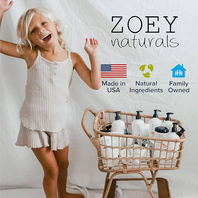 Zoey Naturals Fragrance-Free Head to Toe Baby & Toddler Wash – Tear-Free Body Wash and Shampoo with Gentle pH for Sensitive Skin – 9.65 oz