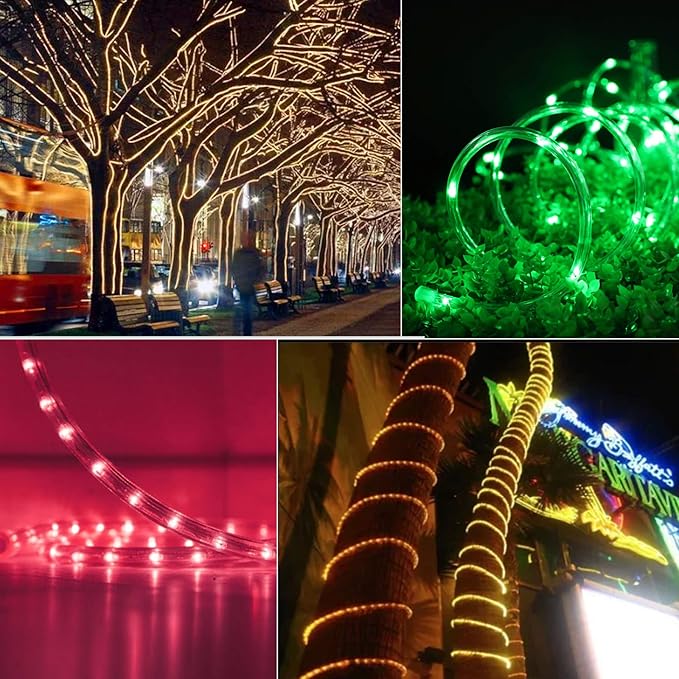 Minetom Color Changing Rope Lights: 72 Ft 220 LED Outdoor String Lights with Plug | Big Twinkle Lights for Bedroom Wedding Patio Garden Christmas Decor | 16 Colors