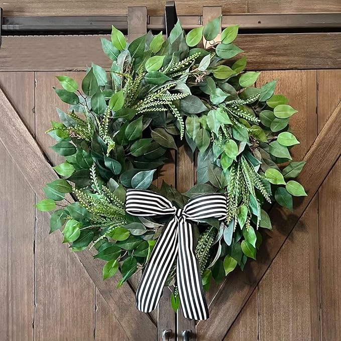 GTIDEA 24PCS Artificial Ficus Leaves Branches Faux Ficus Tree Branches Artificial Greenery Silk Floral Arrangement for Benjamina Tree DIY Wedding Bouquet Summer Wreath Wall Decor (24.04 Inch)