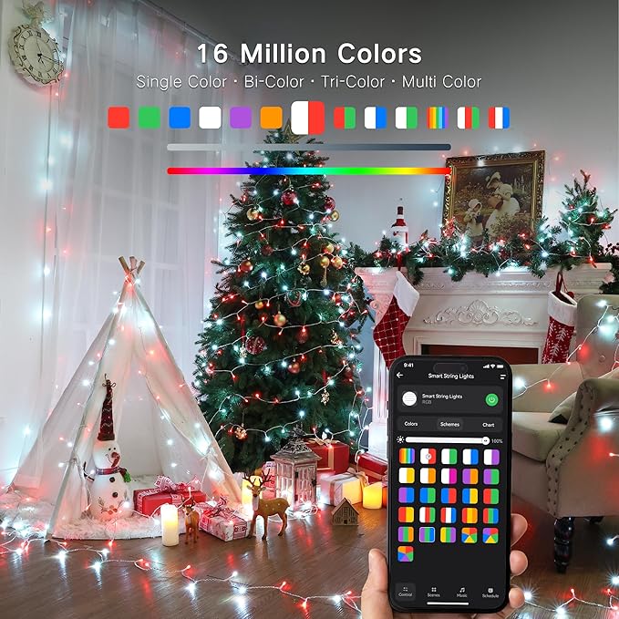 Brizled Smart String Lights, 196ft 600 LED Smart WiFi Color Changing Fairy Lights App Controlled, RGB Christmas Lights Clear Wire Work with Alexa & Google Home for Halloween Indoor Outdoor Tree Decor