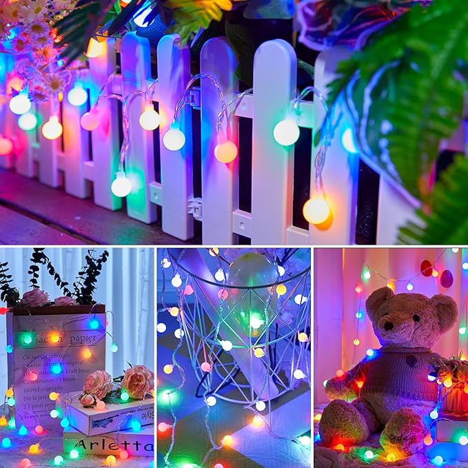 Minetom Battery Operated Christmas Lights 2Pack, 120LED Fairy Lights with Remote & 8 Modes, Waterproof String Lights for Outdoor Indoor, Christmas Tree, Bedroom Decor (Multicolor)