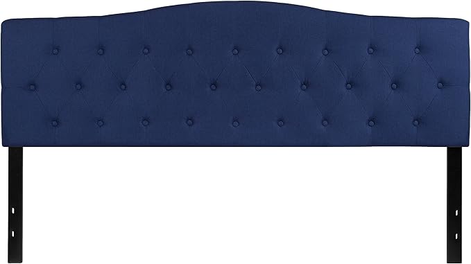 Flash Furniture Cambridge Tufted Upholstered King Size Headboard in Navy Fabric
