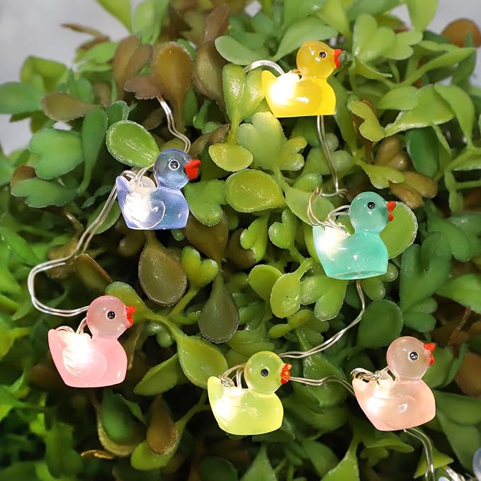 Impress Life Duck String Lights with Remote Timer, 10FT 40LEDs Cute Indoor String Lights, Warm White Glow Fairy Lights Battery Operated or USB for Bedroom Party Garden Decor