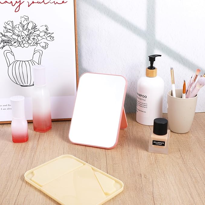 12Pack 8" Desktop Makeup Mirror, Travel Makeup Desk Mirror, Spa Party Mirrors 90°Adjustable Portable Folding Travel Mirrors for Spa Party, Girl, Women, Beauty Birthday Gift