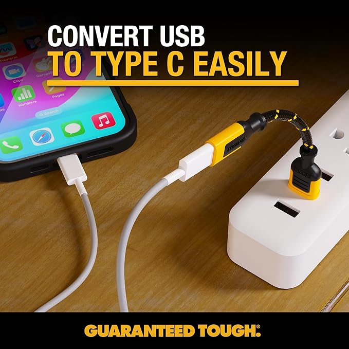 DEWALT USB C to USB Adapter 2Pack, USBC Female to A Male OTG Charger Type C Converter for Apple Watch Ultra 7 8 9, iPhone 15 14 13 Plus Pro Max, AirPods 3, iPad Air, Car, Samsung Galaxy S24 23,16
