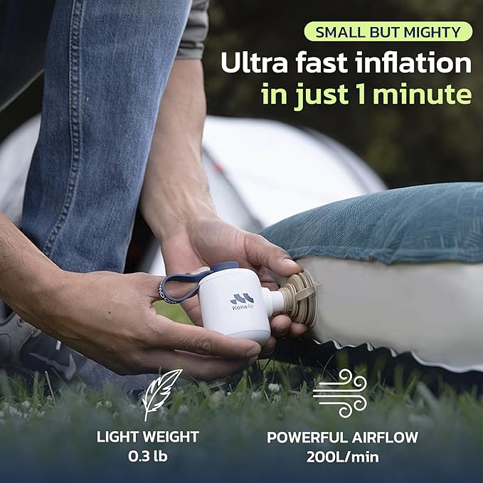 Woowind Electric Air Pump, Cordless Air Mattress Pump for Pool Floats, Swimming Rings, Air Bed, Air Sofa, Rechargeable Battery Powered