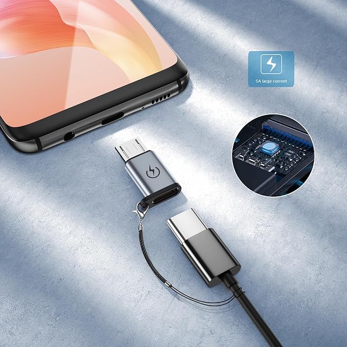 USB C to Micro USB Adapter, Supports 18W Fast Charging, Used for USB C Female to Micro Male Adapter (2 Sets), Cannot be Used for Earphone Audio Playback