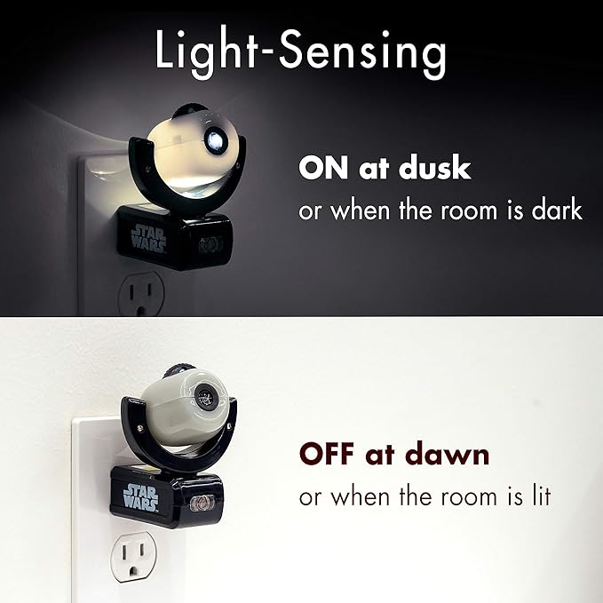 Projectables Star Wars LED Night Light Projector, Galaxy Projector, Plug-in, Dusk-to-Dawn,Mood Lighting, for Kids, Adults, Collectors, Game Room, Bedroom, Hallway, Nursery, 43646