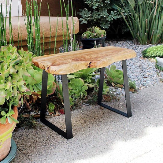 WELLAND Live Edge Cedar Bench, 28" W x 12" D x 16" H, Farmhouse Entryway Bench for Living Dining Room, Rustic Entry Way Benches