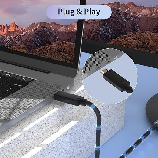 BolAAzuL USB C to DVI Cable 3ft, USB C to DVI Adapter, USB Type C/Thunderbolt 3 to DVI Adapter Cable Male to Male for Mac Book Pro 2020/2019/2018/2017, Surface Book 2, Dell XPS 13/15, Pixelbook