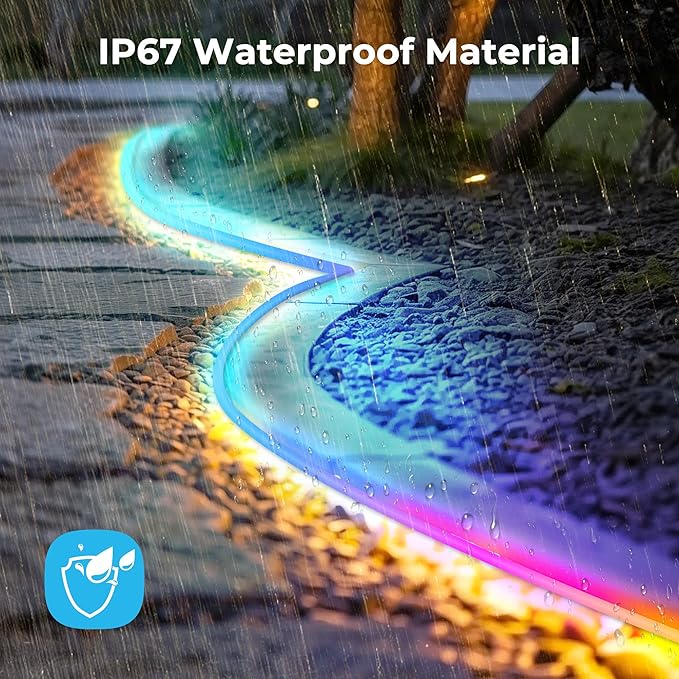 20FT LED Neon Rope Lights, Flexible Led Rope Lights Control with App/Remote, IP67 Outdoor RGB Color Changing Led Neon Lights Waterproof, Music Sync Led Strip Neon Lights for Bedroom Decor