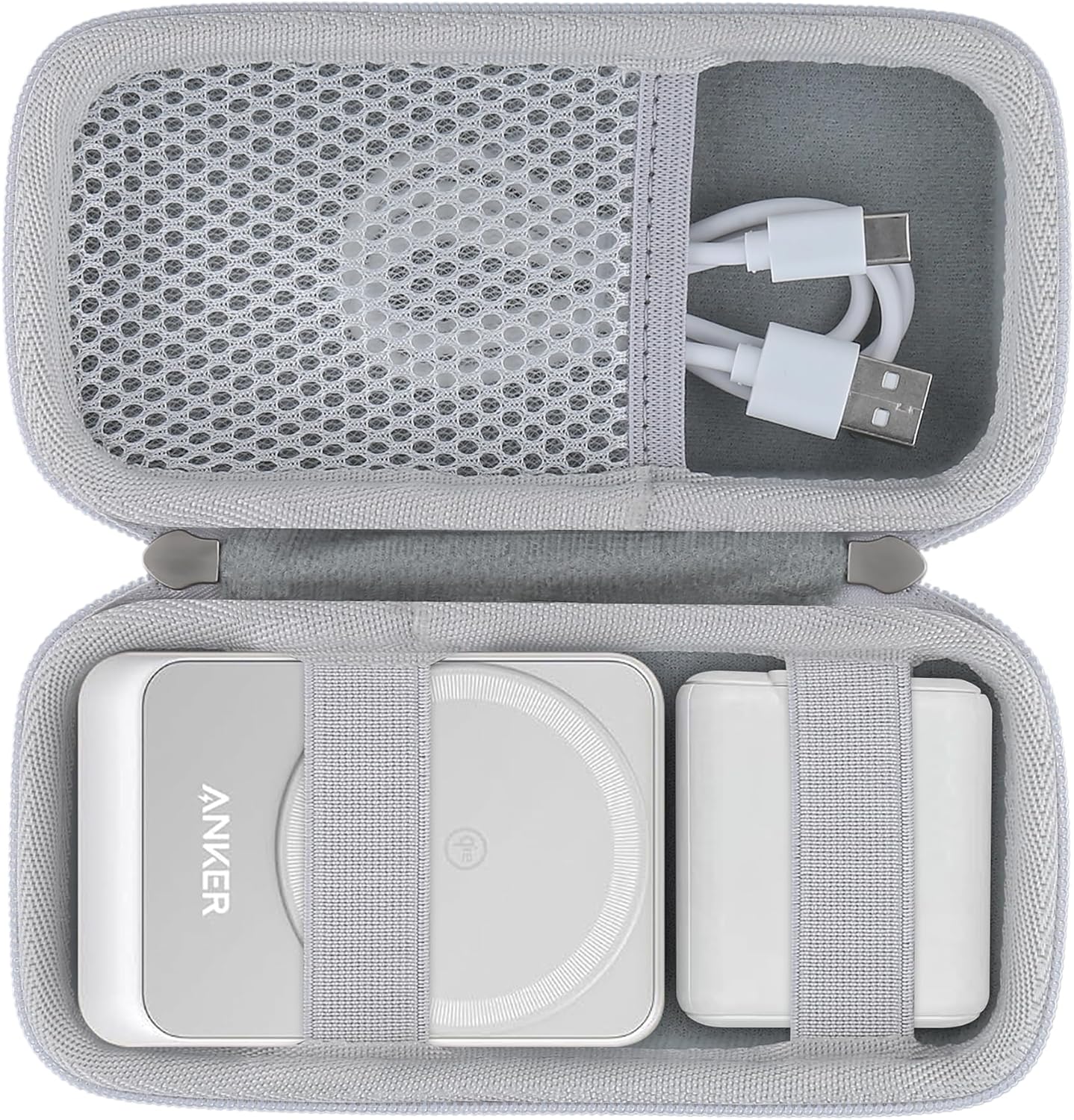 khanka Hard Travel Case for Anker MagGo 3-in-1 Charging Station, Qi2 Certified 15W MagSafe-Compatible Stand (White)