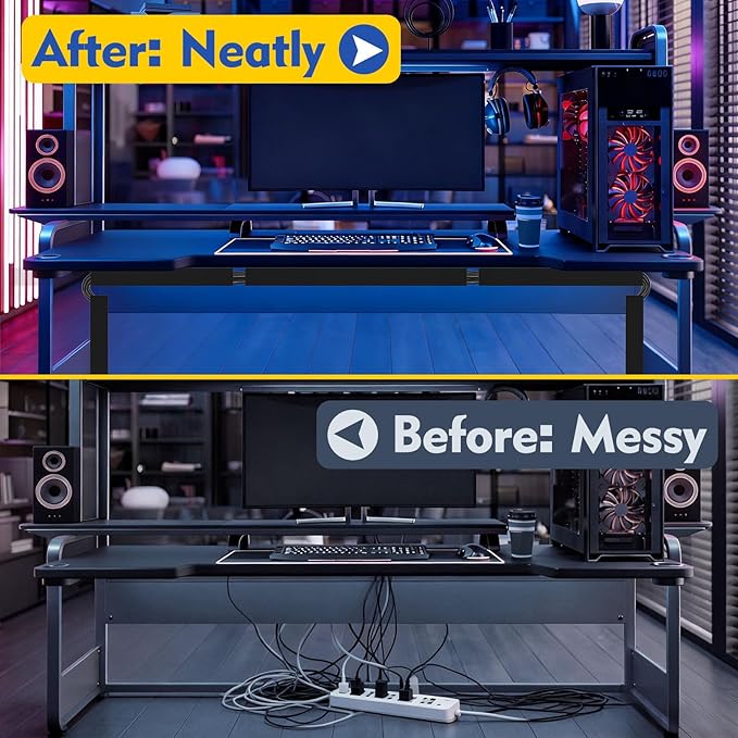 Open Slot Wiring Raceway Cable Duct, 123in Cable Management Channel Cord Track,Desk Wire Channel, Under Desk Cable Management to Hide Cables, Wires for Computers (Black, 1.57" Hx1.57"W, 15.4''L(8 Pc))