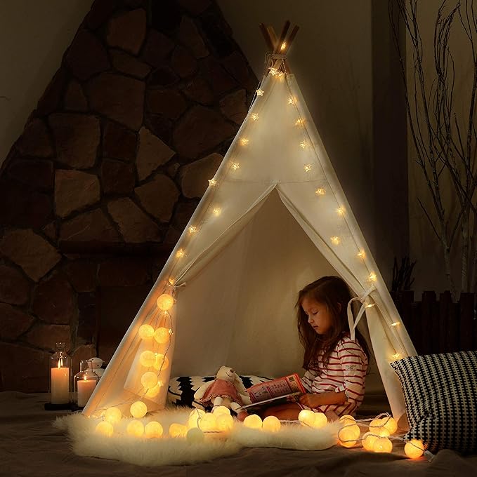 Star String Lights 10Ft 20 LED Fairy Lights Battery Operated Waterproof Indoor Outdoor Twinkle Christmas Lights for Bedroom Party Wedding Xmas Tree Decoration (Warm White)