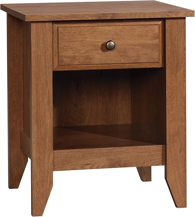Sauder Shoal Creek Night Stand, Bedside, Bedroom Side Table, L: 20.87" x W: 17.48" x H: 24.06", Oiled Oak