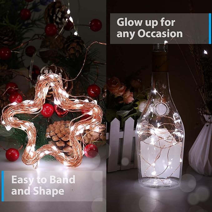 USB LED Fairy String Light, 1 Pack Copper Wire Fairy Lights for Indoor, Bedroom Festival Christmas Wedding Party Patio Decorative Window with USB Interface (16ft./5M,Cool White)