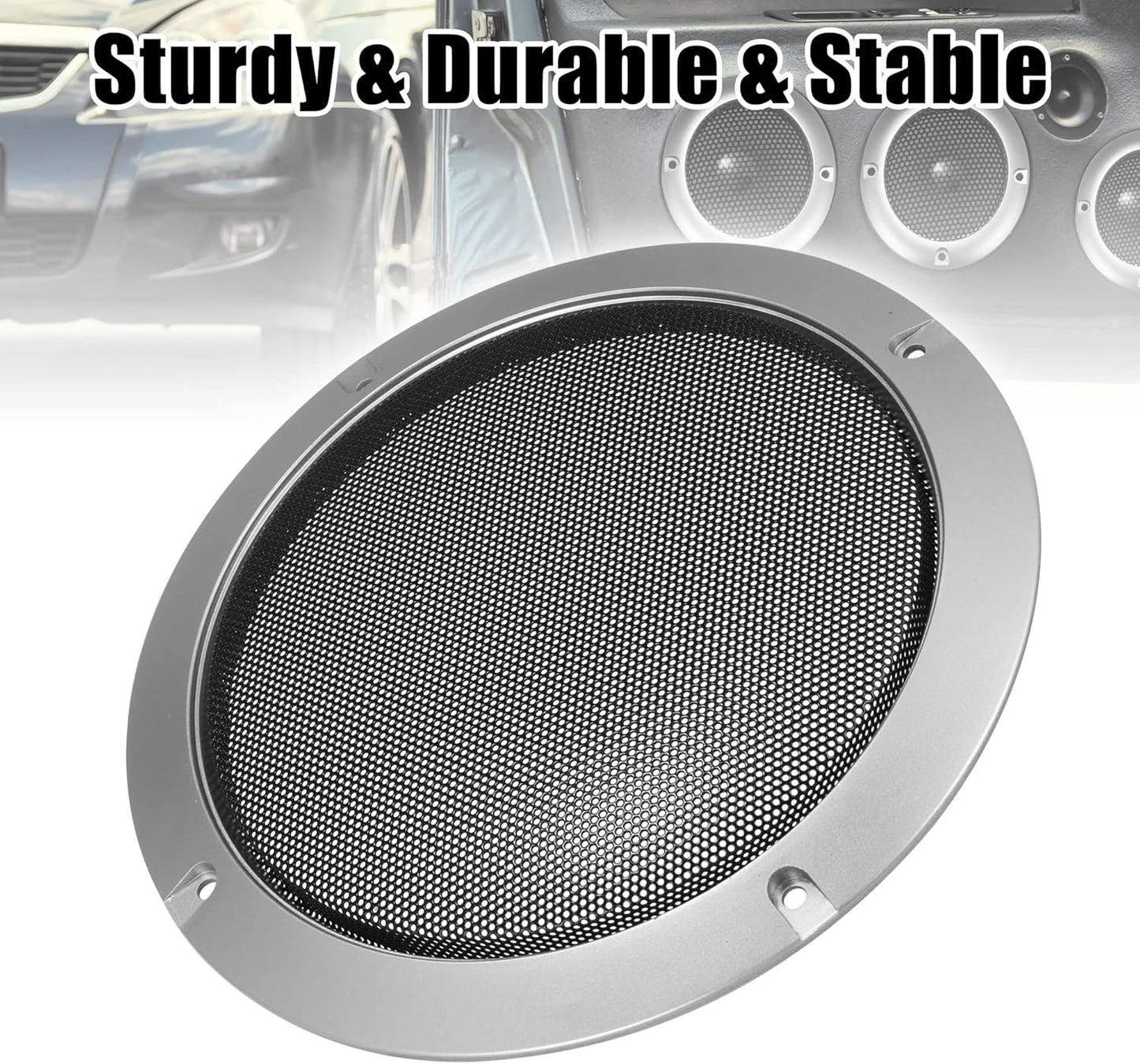X AUTOHAUX 6.5" Speaker Grille Cover, Mesh Trim Round Subwoofer Grille Horn Protective Guard for Car