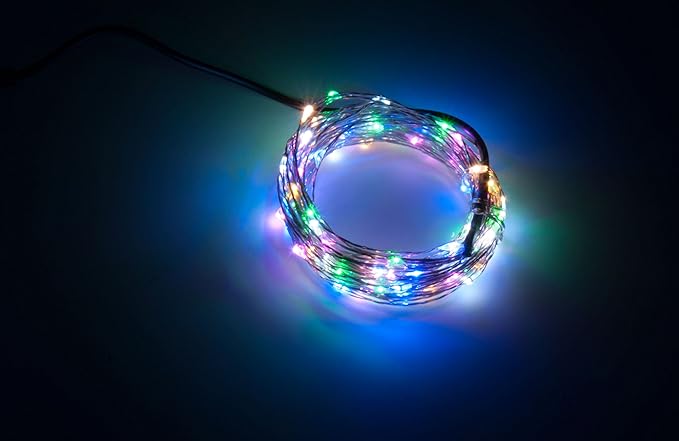 Karlling USB Plug In LED Fairy Lights,50 LED Bulbs 16 Ft Silver Wire Waterproof Starry String Lights for Bedroom Patio Garden Party Wedding Commercial Lighting (RGB)