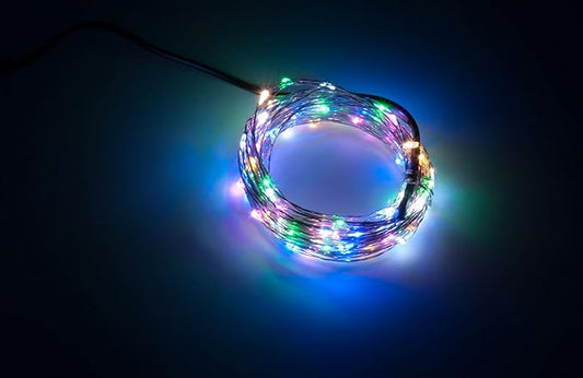 Karlling USB Plug In LED Fairy Lights,50 LED Bulbs 16 Ft Silver Wire Waterproof Starry String Lights for Bedroom Patio Garden Party Wedding Commercial Lighting (RGB)