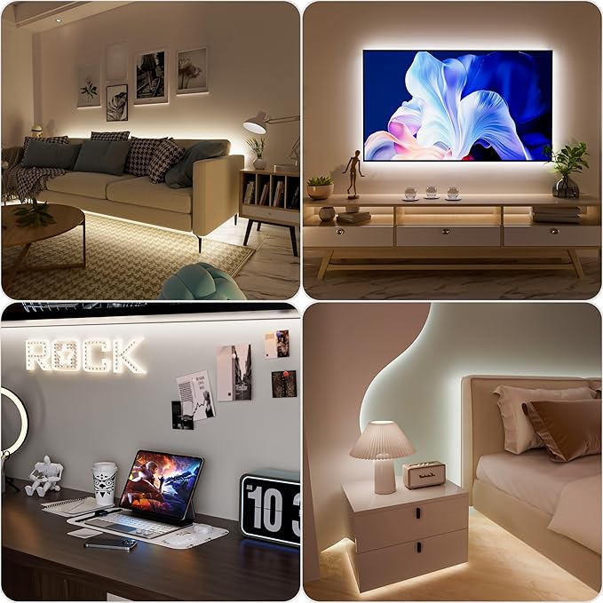 PAUTIX 5V USB LED Strip Light 6.56ft/2m, 640LEDs 1200lm Dimmable COB LED Strip 6000K Daylight White CRI90+ USB Powered Backlight for Sewing Machine,Mirror, Cabinet, Wardrobe, DIY Lighting Project