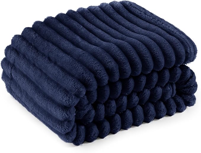 Bedsure GentleSoft Blue Fleece Blanket for Couch - Cozy Soft Blankets for Women, Cute Small Throws for Girls, 50x60 Inches