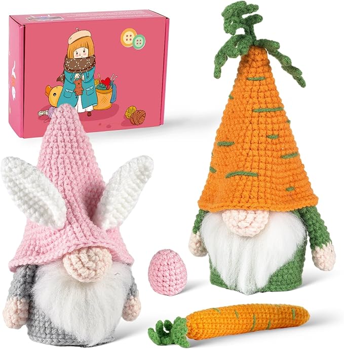 Wizardi Amigurumi DIY Crochet Kit - Gnomes F07N8-M174