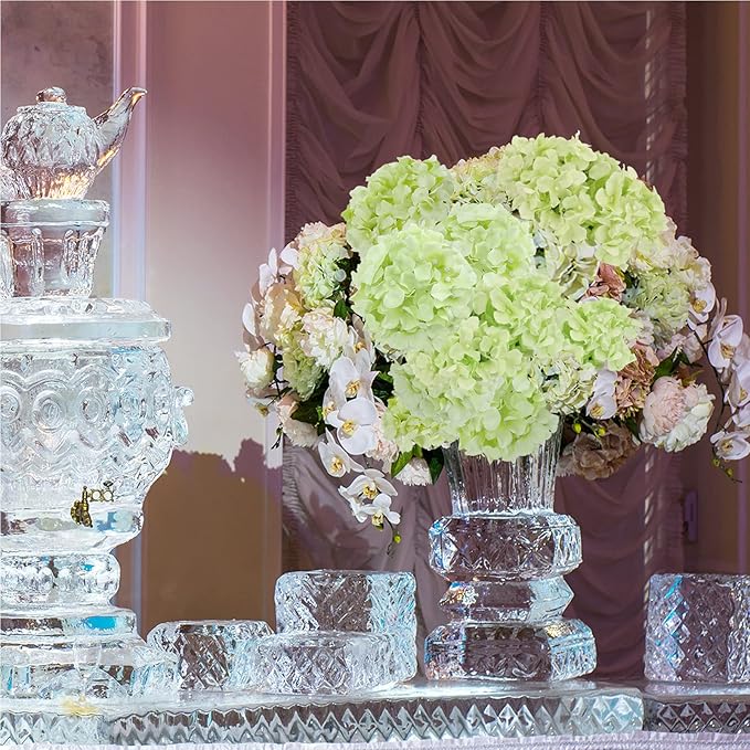Auihiay 64 PCS Full Hydrangea Flowers, Silk Hydrangea Artificial Flowers Heads with Stems, Artificial Flowers for Wedding, Garden, Baby Shower, Party, Outdoor Indoor Decoration (Light Green)
