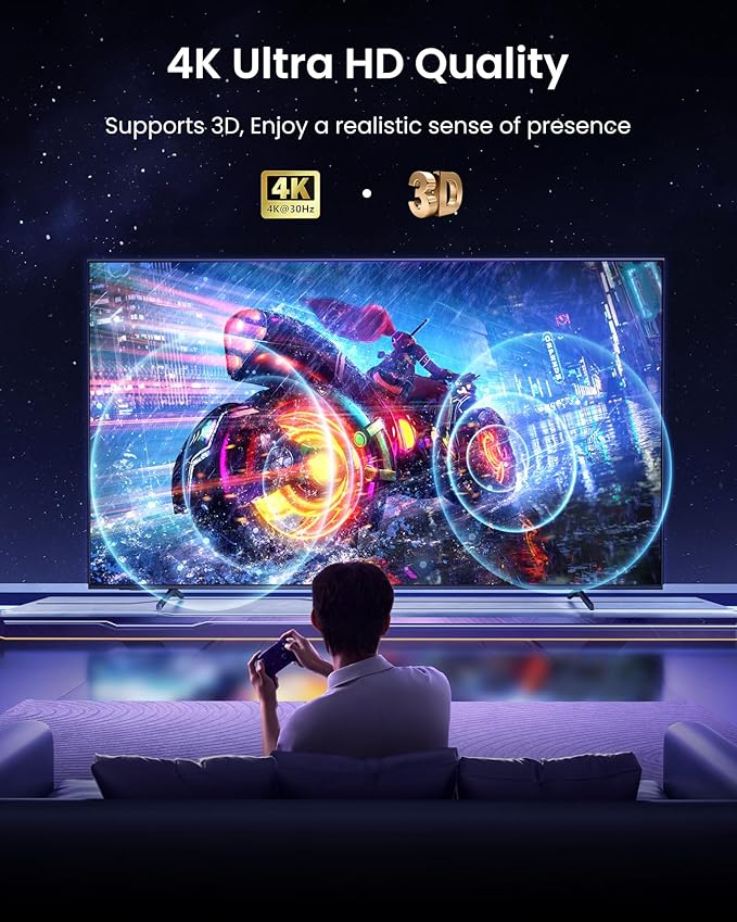 NEWCARE HDMI Splitter 1 in 4 Out Support Mirror 1 Source Screen to 4 HDM-I Display Devices(Not Extend), 4 Port Hdmi Splitters for 3D,1080P, UHD TV(Not Include HDMI Cable)