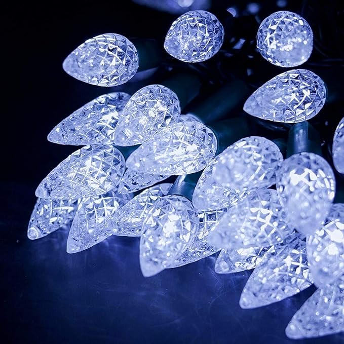 Twinkle Star C6 Christmas String Lights, 50 LED 17ft Battery Operated Fairy Lights with 8 Lighting Modes, Indoor Outdoor Waterproof Lights for Patio Garden Party Wedding X-mas Decoration, Cool White