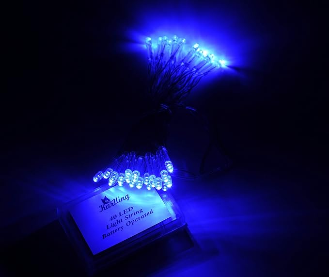 Karlling Battery Operated Blue 40 LED Fairy Light String Wedding Party Xmas Christmas Decorations(Blue,20 Pack)