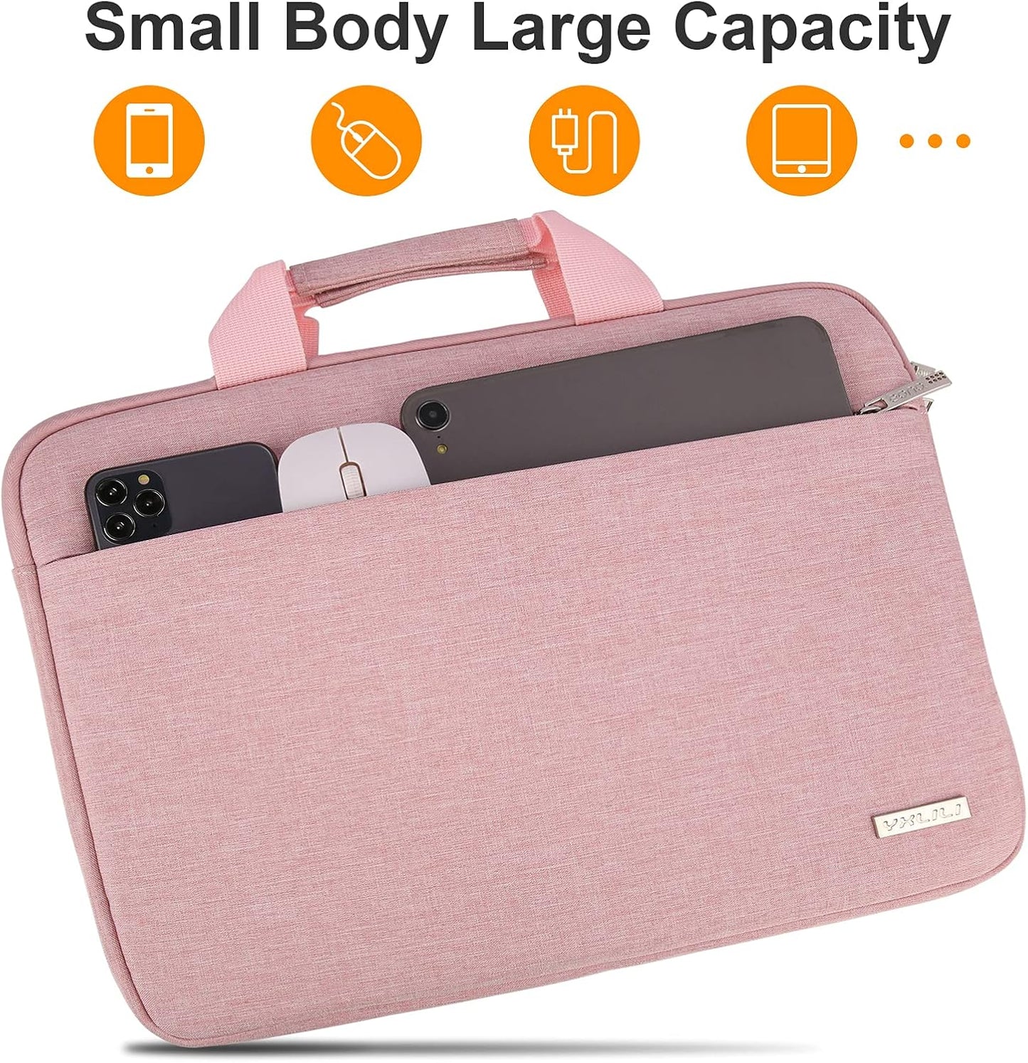 YXLILI 15.6 Inch Laptop Sleeve, Protective Case with Handle, Soft Lining Padded Bag, Shock Resistant for MacBook