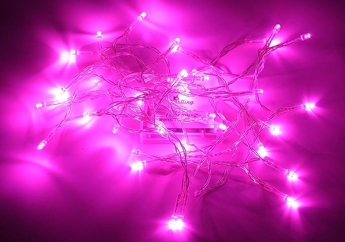 Karlling Battery Operated Pink 40 LED Fairy Light String Wedding Party Xmas Christmas Decorations(Pink,20 Pack)
