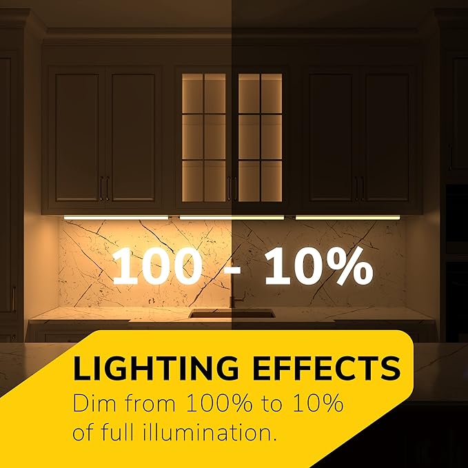 GETINLIGHT 24-inch Hardwired Only LED Under Cabinet Lighting, Soft White(3000K), Dimmable, Matte White Finished, ETL Listed, IN-0201-13-WH
