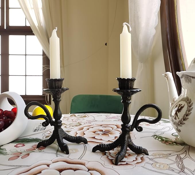 Claw Foot Candlestick Holders - Feet Taper Candle Holders, Black Candlesticker Holders Set 2
