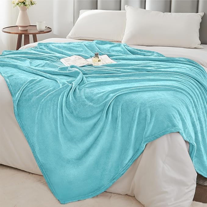 BEDELITE Fleece Blanket Light Blue Throw Blankets for Couch & Bed, Luxury Plush Cozy Fuzzy Blanket 50" x 60", Super Soft Warm Lightweight Throw Blanket for Travel Camping