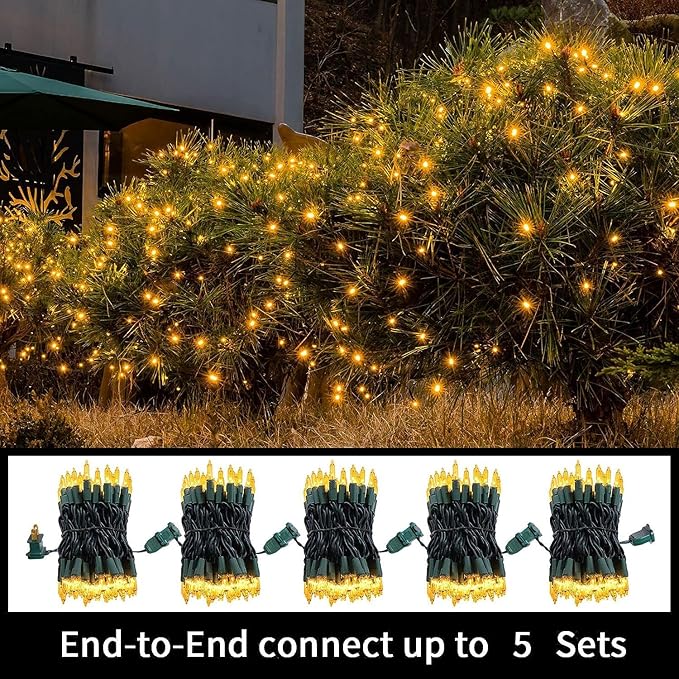 LAMPHOME Christmas String Light,100 Count Incandescent Mini String Light for Indoor & Outdoor Use (Yellow)