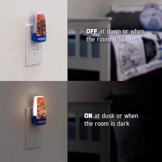 STAR WARS LED Night Light, Baby Yoda & The Mandalorian, Plug-in, Dusk to Dawn Sensor, Grogu, UL-Certified, Cute Nightlight for Kids, Bedroom, Bathroom, Hallway, Game Room, Gifts, 2 Pack, 56328
