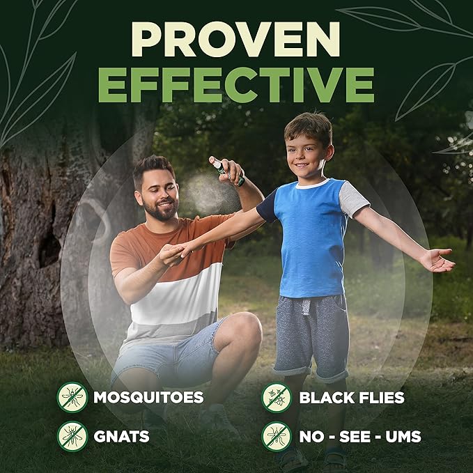 Insect & Mosquito Repellent, DEET-Free Naturally Derived Formula, Kid and Pet Friendly, Made in The USA, 4 Ounce Spray Bottle