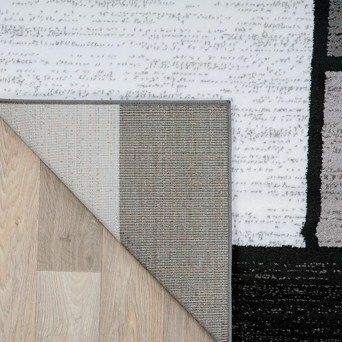 Rugshop Contemporary Modern Boxes for Home Office,Living Room,Bedroom,Kitchen Non Shedding Area Rug 2'7" x 4' Gray