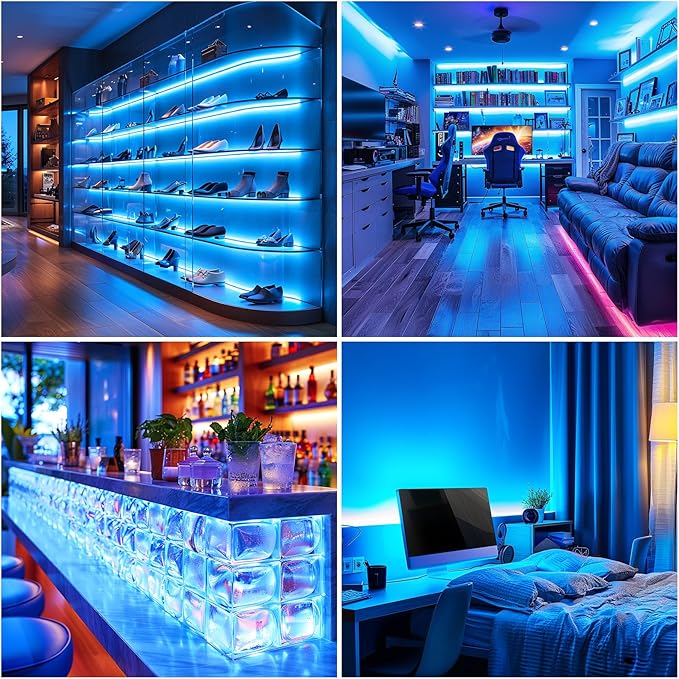 LED Strip Lights ICE Blue COB 320 LEDs High Brightness Indoor Use Flexible Thin LED Lights for Home DIY Display Cabinet 5V USB LED Short Light, Commercial Decoration TV Lights (3.28FT/3Pack)