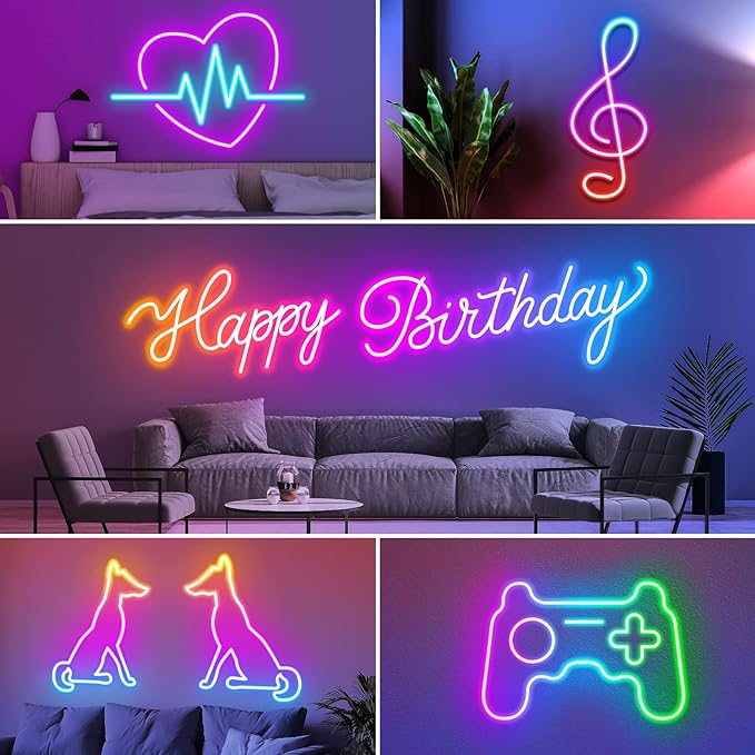 AILBTON 32.8Ft Neon Rope Lights,Flexible Led Rope Lights Control with App/Remote,Multiple Modes Rope Lights,IP65 Outdoor RGB Led Neon Light Waterproof,Music Sync Gaming