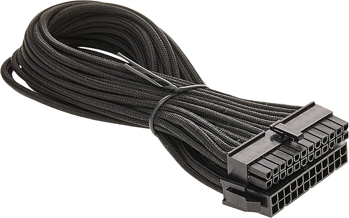 Silverstone Tek Sleeved Extension Power Supply Cable with 1 x Motherboard 24-Pin Connector (PP07-MBB)