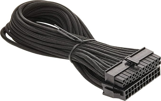 Silverstone Tek Sleeved Extension Power Supply Cable with 1 x Motherboard 24-Pin Connector (PP07-MBB)